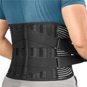 FREETOO Back Braces for Lower Back Pain Relief with 6 Stays, Breathable Back